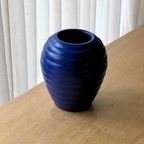 Vintage Cobalt Blue Ceramic Vase thumbnail 2