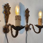 Vintage Messing Hollywood Regency Wandlampjes Bedlampjes Set Prijs thumbnail 11