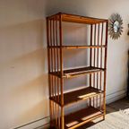 Italiaans Design Rotan Bamboe Boekenkast Mid Century Vintage thumbnail 3