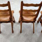 Brutalist Eetkamerstoelen | Vintage Stoelen | Jaren 50 | Eiken thumbnail 8