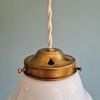 Art Deco Hanglamp In Witte Opaline, Jaren 1920-30 thumbnail 5