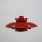 Original Red Danish Pendant Lamp - Fog And Morup By Jo Hammerborg - Model Penta - 1960 thumbnail 4