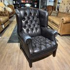 Gave Engelse Chesterfield Fauteuil Jenas Blauw Buttonseat thumbnail 6