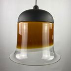 Large Brown And Clear Glass Peill And Putzler Pendant Light Bell Ah 182 thumbnail 10