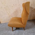 50'S Vintage Fauteuil Perzik Kleur Fifties Retro Fauteuil thumbnail 3