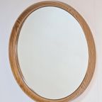 Xl Vintage Rond Spiegel Hout Kunststof Deens Mid Century ‘60 thumbnail 7