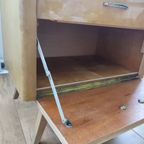 Vintage Nachtkast Bedside Table Nachtkastje Hout Lade thumbnail 11