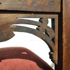 Antieke Modernisme Stoel / Spaanse Art Nouveau Stoel (ca1890) / Modernismo Chair thumbnail 17