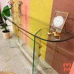 Vintage Glazen Sidetable Met Facet Geslepen Randen thumbnail 6