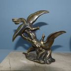 Art Deco Tafellamp, Bureaulamp, Siervogel, Vogels, Frankrijk, Periode 1920 - 1940, Sfeer Verlicht thumbnail 5