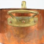 Kookpot Koper En Messing Marmite Met Deksel Frankrijk Vintage 18Cm thumbnail 2