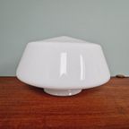 Grote Art Deco Hanglamp, Conisch Wit Opaline, 1920-30 thumbnail 12