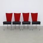 4x Postmoderne Eetkamerstoel 2-tone, 1980s thumbnail 5