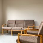 Vintage Houten Zithoek 3 Zitsbank En 2 Fauteuils thumbnail 7