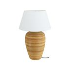 Vintage Rotan Keramiek Tafellamp Lamp Met Witte Lampenkap Landelijk thumbnail 7