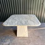 Vintage Carrara Marmeren Eettafel, Italië 1980 thumbnail 16