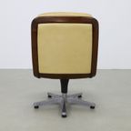 1X Vintage Office Chair/Conference Chair In Leather And Wood By Eugen Schmidt, 1960S thumbnail 8