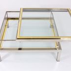 Brass And Chrome Sliding Top Table thumbnail 11