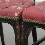Set Van 2 Unieke En Sierlijke Antieke Franse Napoleon 3 Stoeltjes Ingelegd Met Parelmoer thumbnail 9