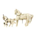 Koppel Decoratieve Houten Paarden Bedekt Met Been Mozaïek Verzilverd thumbnail 4