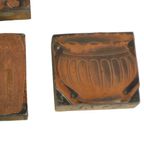 Antieke Printer Plaat Gravure Drukblok Bloemen Koper Hout Set Van 6 thumbnail 9