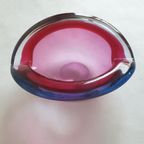 Vintage Murano Glas Asbak Roze Blauw thumbnail 11