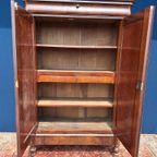 Antieke Vintage Biedermeier Kast, Meidenkast, Mahonie thumbnail 2