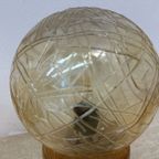 Set Of 2 Glass And Wood Table Lamps , 1980S thumbnail 4