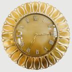 Mid-century Richter Quartz Wandklok Sunburst Goud Messing 1950’s thumbnail 6