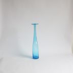 Blue Bubble Glass Bottle Vase 1950S 1960S thumbnail 13