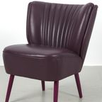 Paar Aubergine Leren Cocktailfauteuils 69042 thumbnail 3