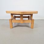 Brutalistische Eiken Salontafel Achthoek Rustiek Japandi ´60 thumbnail 9