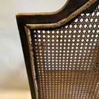 Antiek Eiken Fauteuil Met Rotan Webbing Zitting Uit 19E Eeuw thumbnail 7