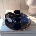 Blauwe Vintage Porseleinen Kandelaar, Kaarsen Houder thumbnail 7