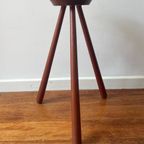 Vintage Plantenstandaard/Asbak. Deens Design Teak Planten Standaard Of Asbak. Uniek Design! thumbnail 3