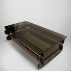 1970S Space Age Coffee Table With Smoked Glass Top And Black Frame thumbnail 5