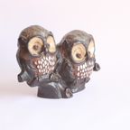 Ceramic Owls Sculpture By Elisabeth Vandeweghe For Perignem 1970S, Belgium. thumbnail 4