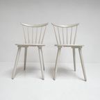 Set Witte Vintage Spijltjesstoelen, 1970’S thumbnail 4