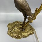 Antieke Art Nouveau Tafellamp – Kraanvogel & Bladerenboog thumbnail 10