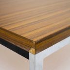 Vierkante Salontafel Houtfineer En Verchroomd Onderstel - Reliving thumbnail 4