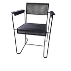 Minimalist Steel Perforated Chairs / Netherlands 1970s thumbnail 7