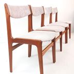 8 Vintage Deense Erik Buch Stoelen | Nieuw Gestoffeerd Roze thumbnail 18