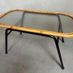 Vintage Salontafel – Bamboe En Draadglas thumbnail 2