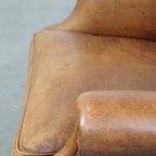 Comfortabele, Charmante Schapenleren Oorfauteuil Met Mooie Kleuren En Een Prachtig Patina thumbnail 14