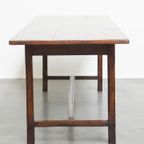 Tijdloze Antieke Engelse Pinewood Eettafel Voor 6 Tot 8 Met Een Eiken Onderstel thumbnail 6
