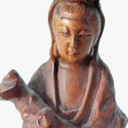 Boeddhistische God Guan Yin Houten Beeldje thumbnail 3
