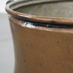 Uniek Grote En Zeer Charmante Antieke Koperen Ketel/ Haardhout Bak Met Een Prachtig Patina thumbnail 9