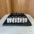 Vintage Marmeren Schaakspel Zwart/wit thumbnail 6