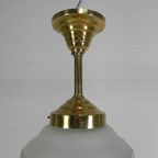 Art Deco Hanglamp Met Glazen Kap, Jaren 30 thumbnail 12
