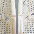Set Van 2 Leuke Vintage Jaren 70 Design Stoelen Van Jonathan Adler Gemaakt Van Riet En Bamboe thumbnail 9
